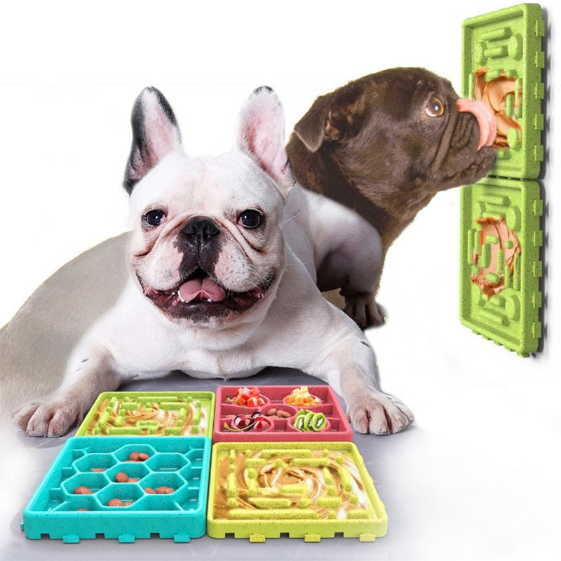 Silicone Feeding Lick Mat Pet Food Bowls Puppy Slow Down Eating Feeder Dish Bowel Prevent Obesity Dogs Supplies