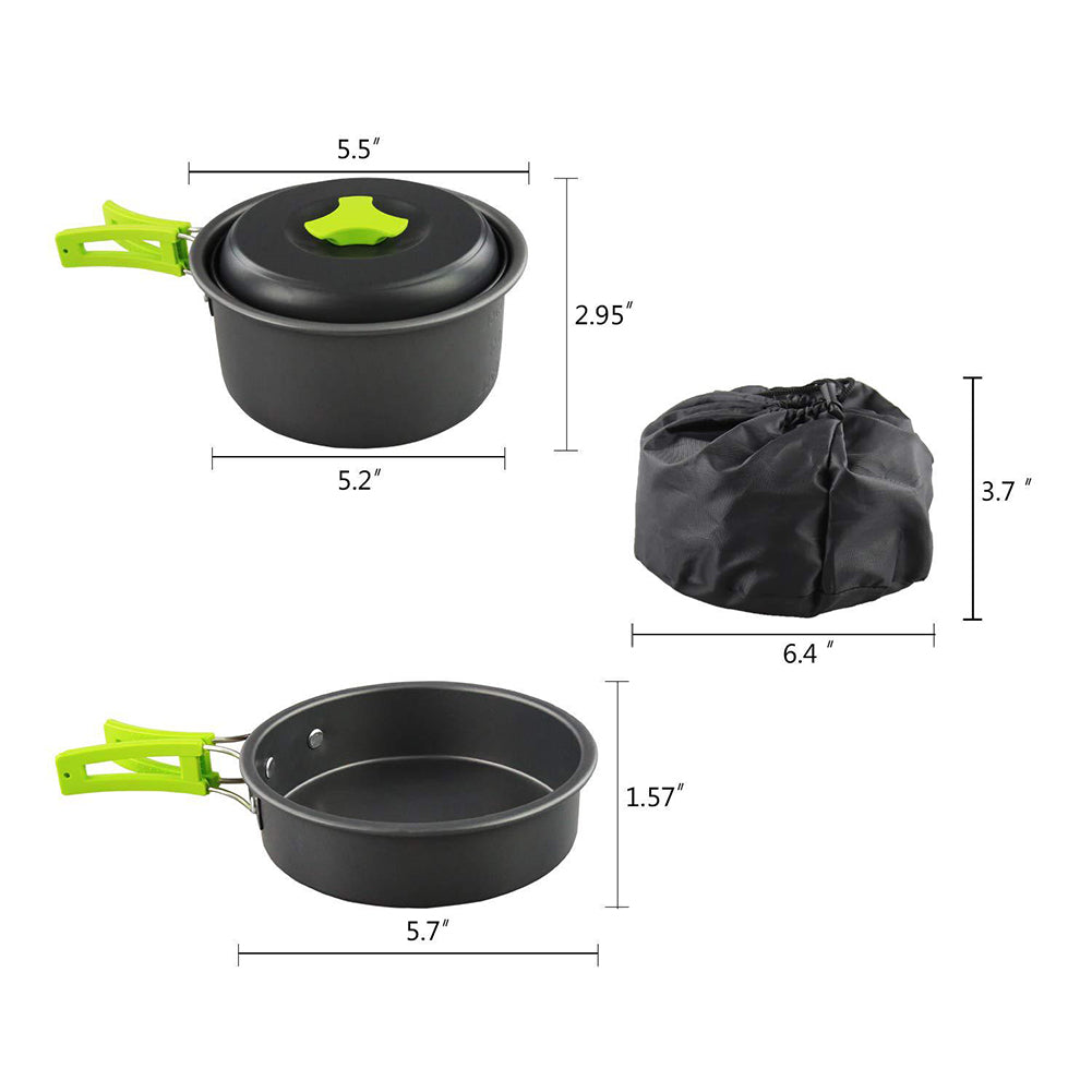 Portable Camping Tableware Cooking Set Outdoor Cookware Pan Pot Bowl Spoon Fork Utensils Ultralight Hiking Picnic Supplies