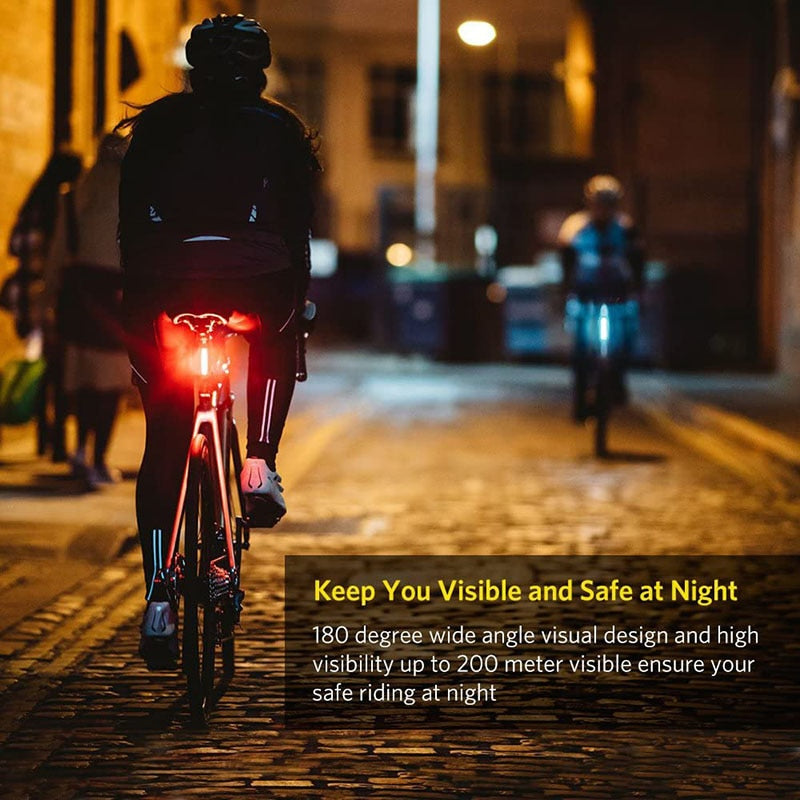 Waterproof Bike Tail 500mAh Rear USB Charging 5 Modes Flashlight With COB Lamp