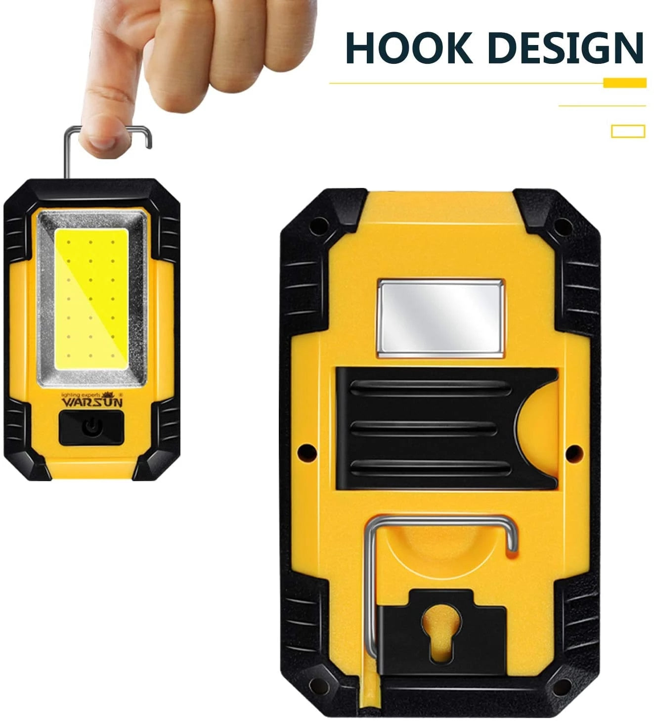 Portable LED Rechargeable Work Light Magnetic Base Hanging Hook 30W 1200Lumens Super Bright for Car Repairing Camping Fishing
