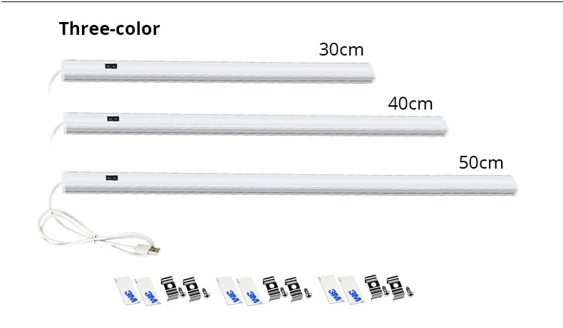 5V USB Powered Smart LED Kitchen Hand Sweep Sensor Lamp High Brightness Backlight for Cabinet Wardrobes Drawer 30/40/50 cm