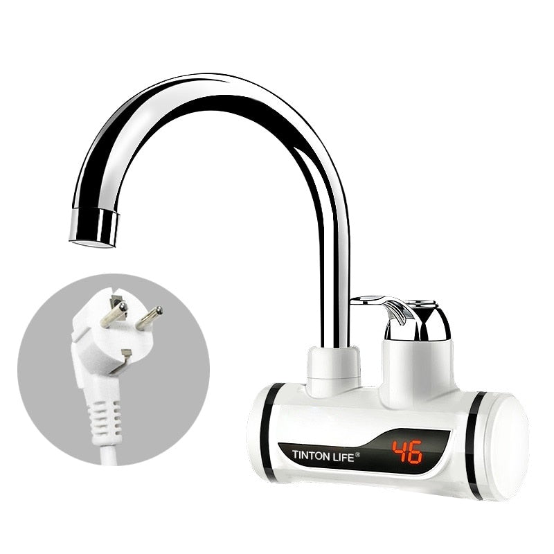 Instant Tankless Electric Water Heater Kitchen Heating Tap Faucet with LED