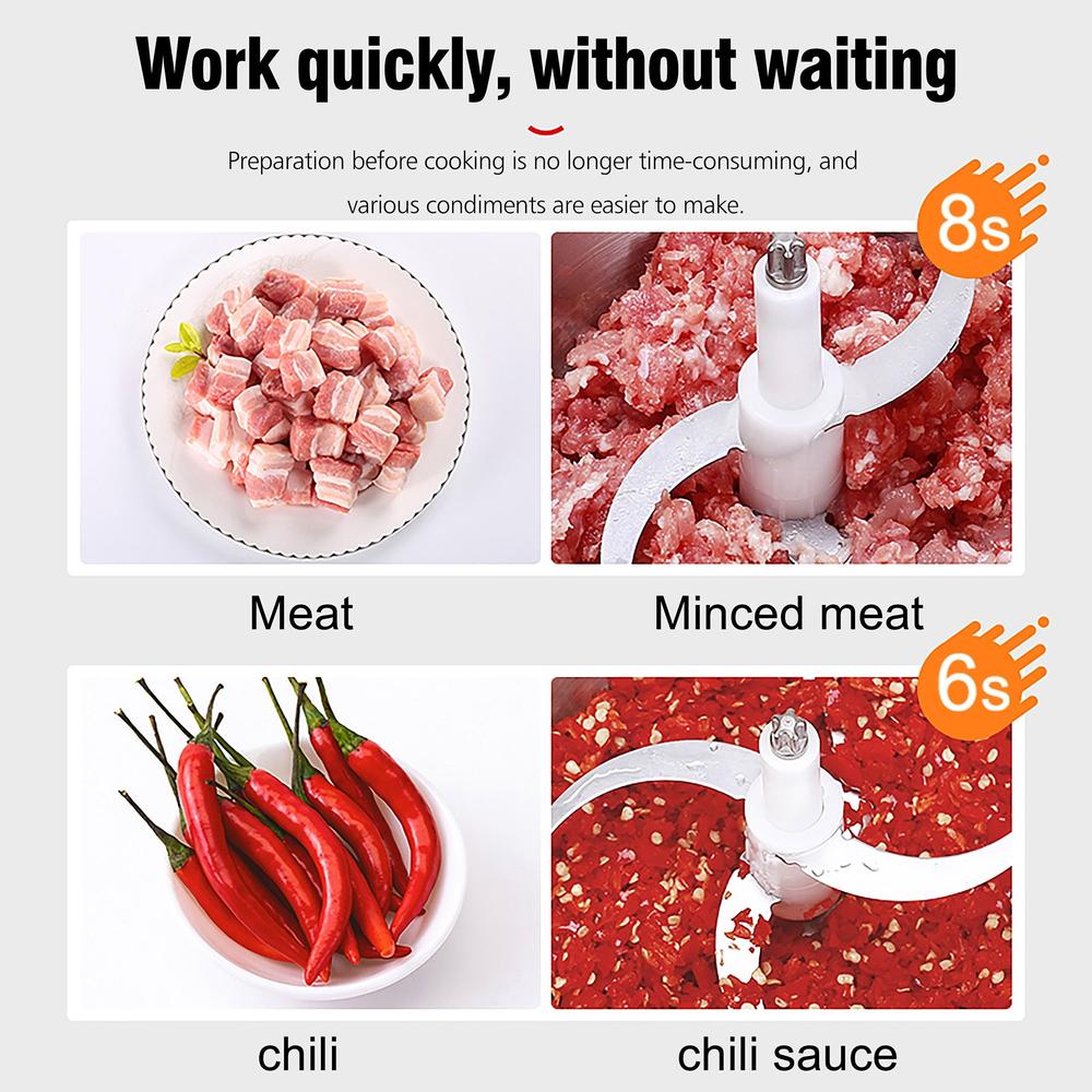 2 Speeds Stainless Steel Electric Vegetable and Meat Grinder