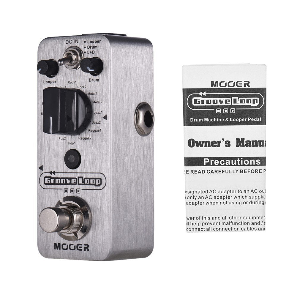 Groove Loop Drum Machine & Looper Pedal 3 Modes Max. 20min Recording Time Tap Tempo True Bypass Full Metal Shell