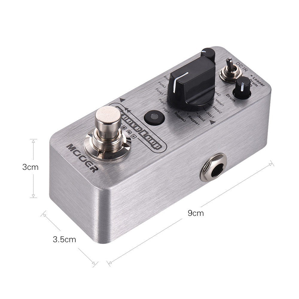 Groove Loop Drum Machine & Looper Pedal 3 Modes Max. 20min Recording Time Tap Tempo True Bypass Full Metal Shell