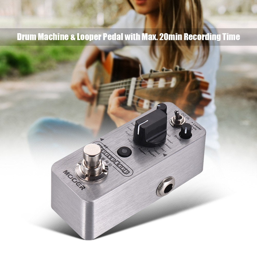 Groove Loop Drum Machine & Looper Pedal 3 Modes Max. 20min Recording Time Tap Tempo True Bypass Full Metal Shell