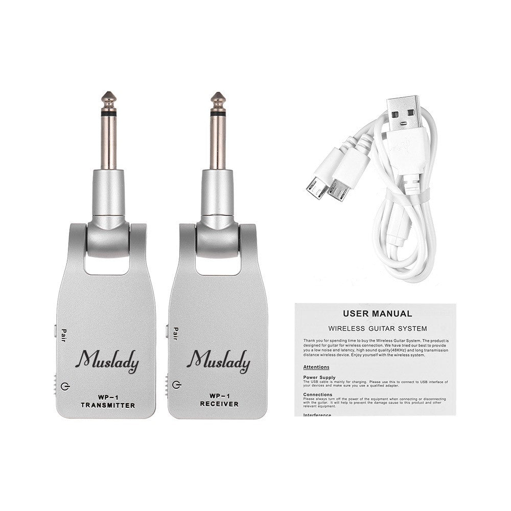 Muslady 2.4G Wireless Guitar System Transmitter & Receiver