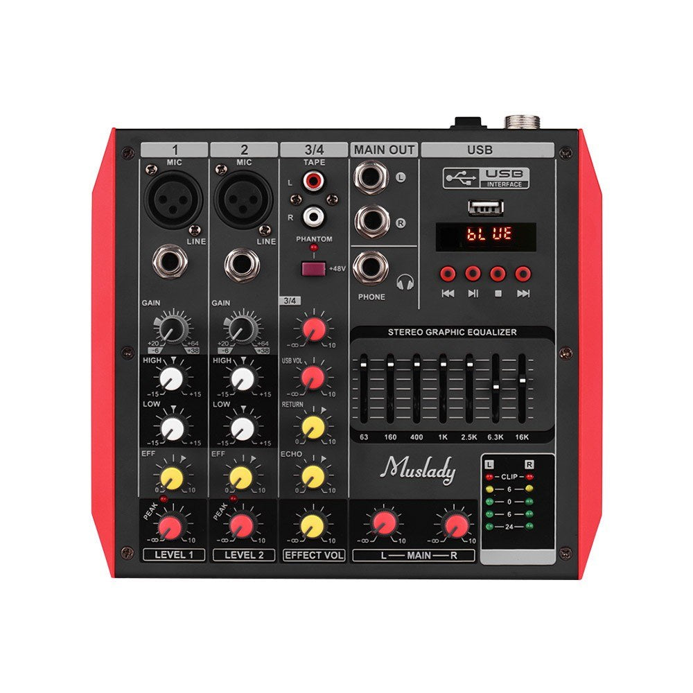 Portable 4-Channel Mixing Console Mixer