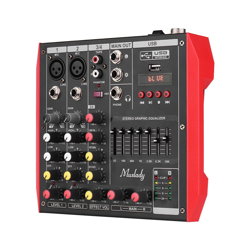 Portable 4-Channel Mixing Console Mixer