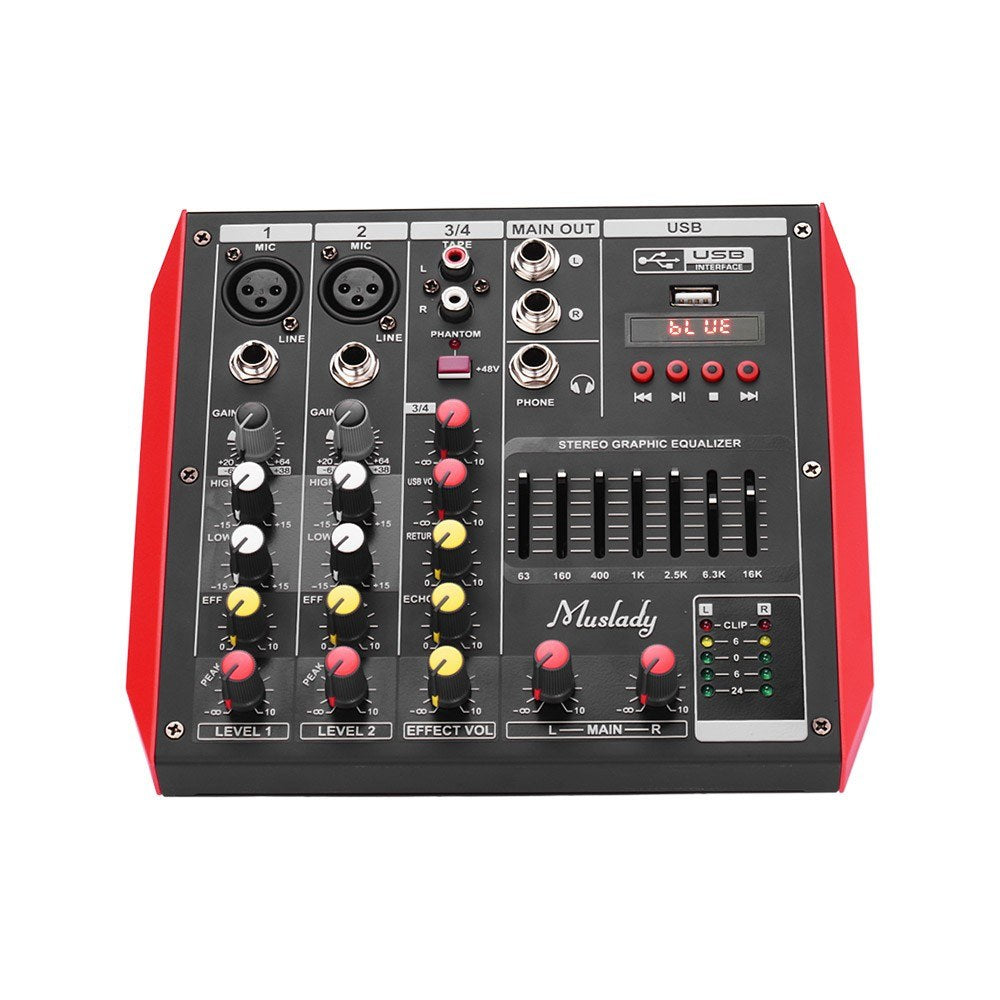 Portable 4-Channel Mixing Console Mixer