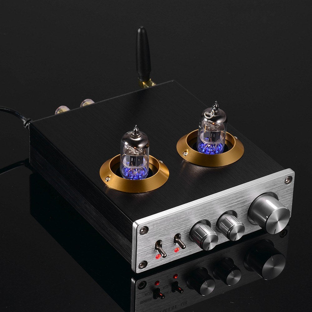 Mini Hi-Fi Digital Audio Power Amplifier Stereo Amp with Dual 6J2 Vacuum Tubes 100W(50W*2)