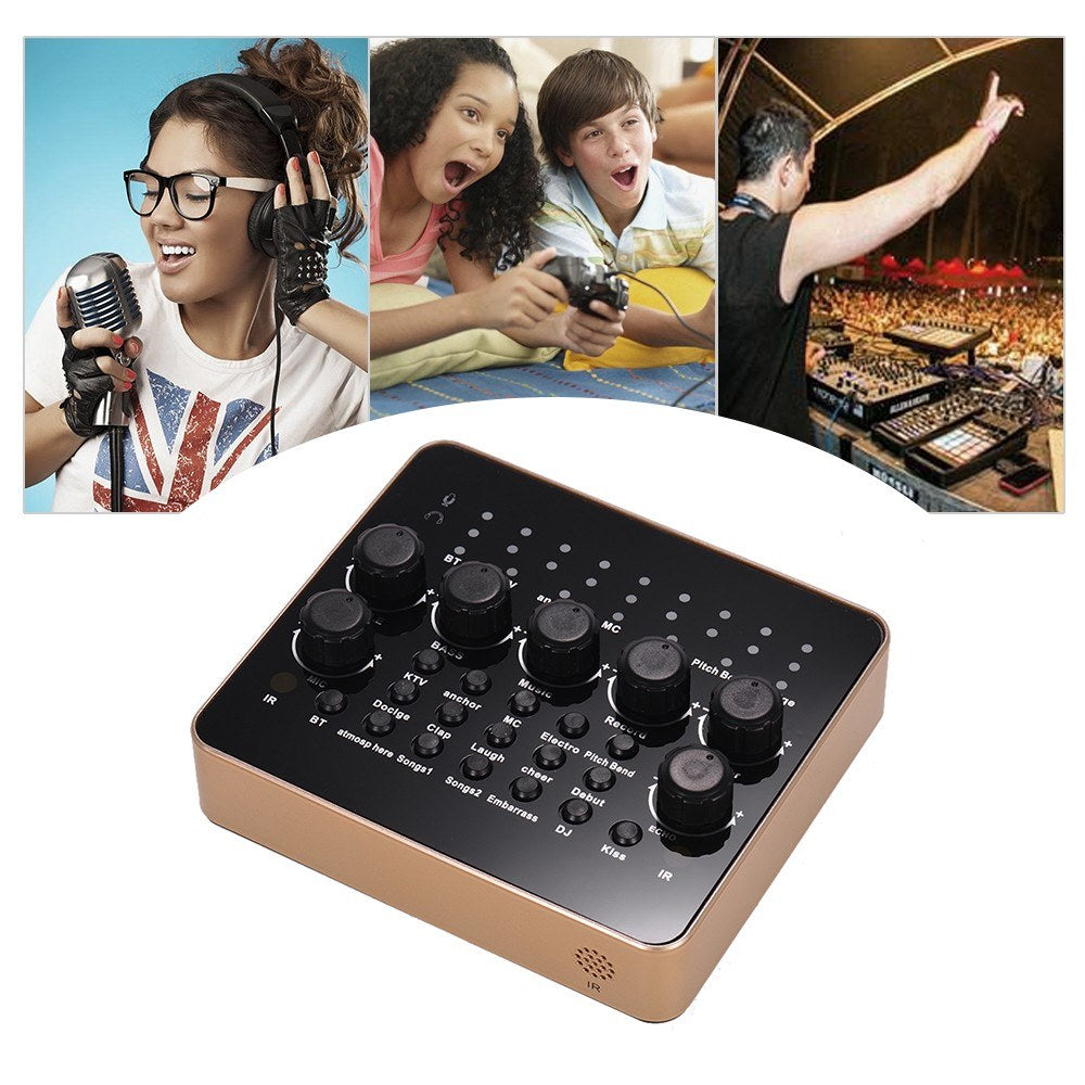 Portable Rechargeable Live Sound Card Voice Changer
