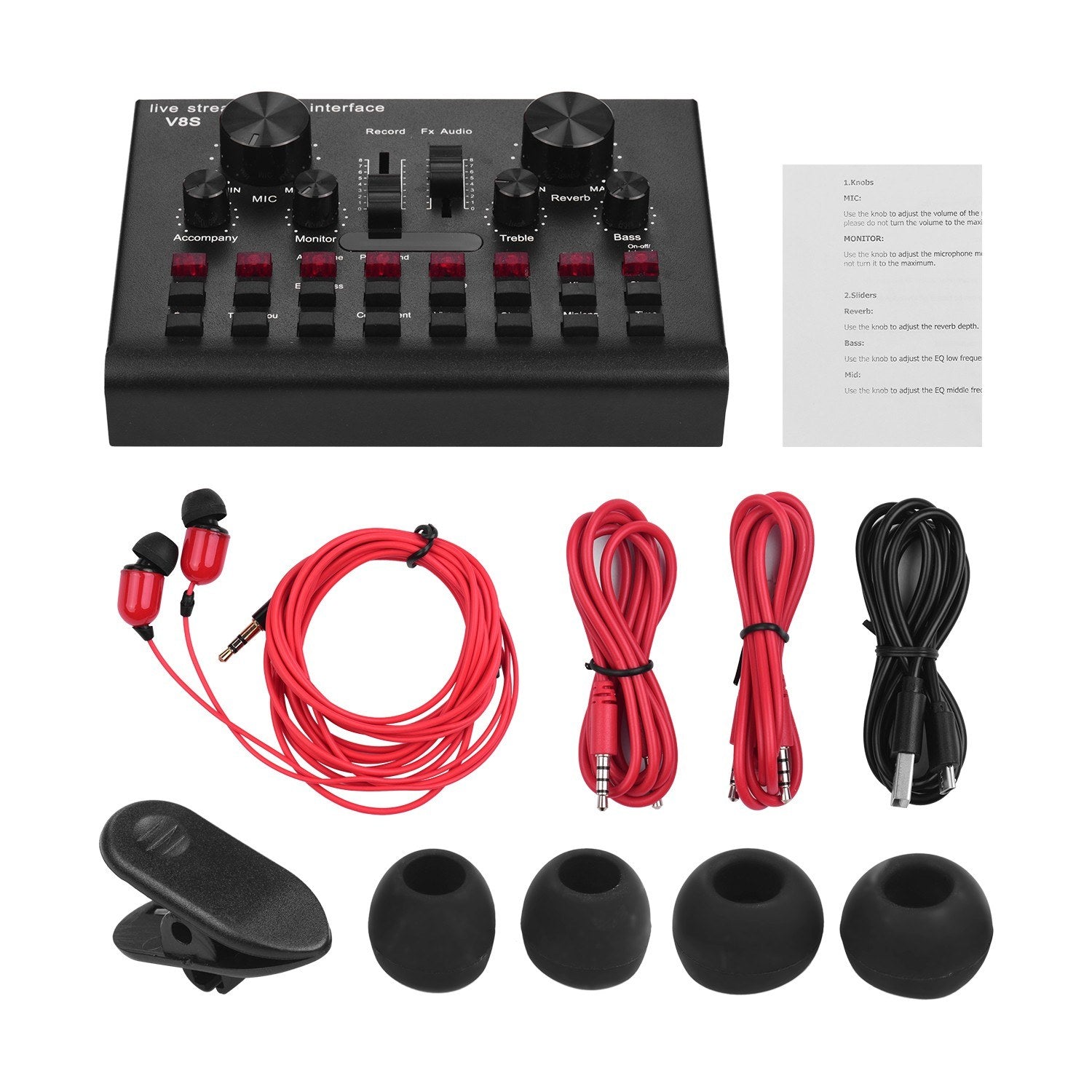 Multifunctional Live Streaming Sound Card USB Audio Interface Mixer Voice Device