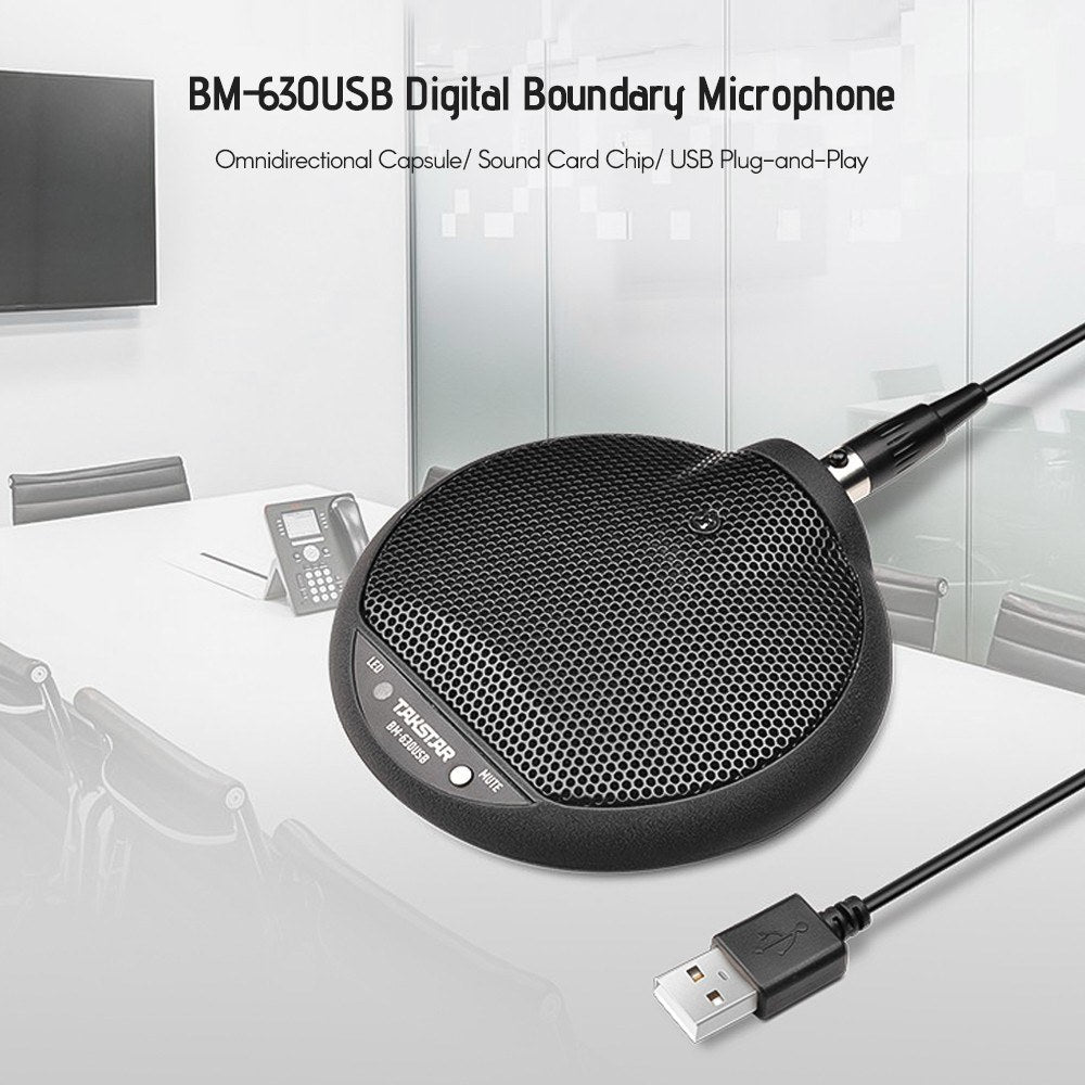 Digital Boundary Microphone USB Conference Mic Omnidirectional Plug-and-Play