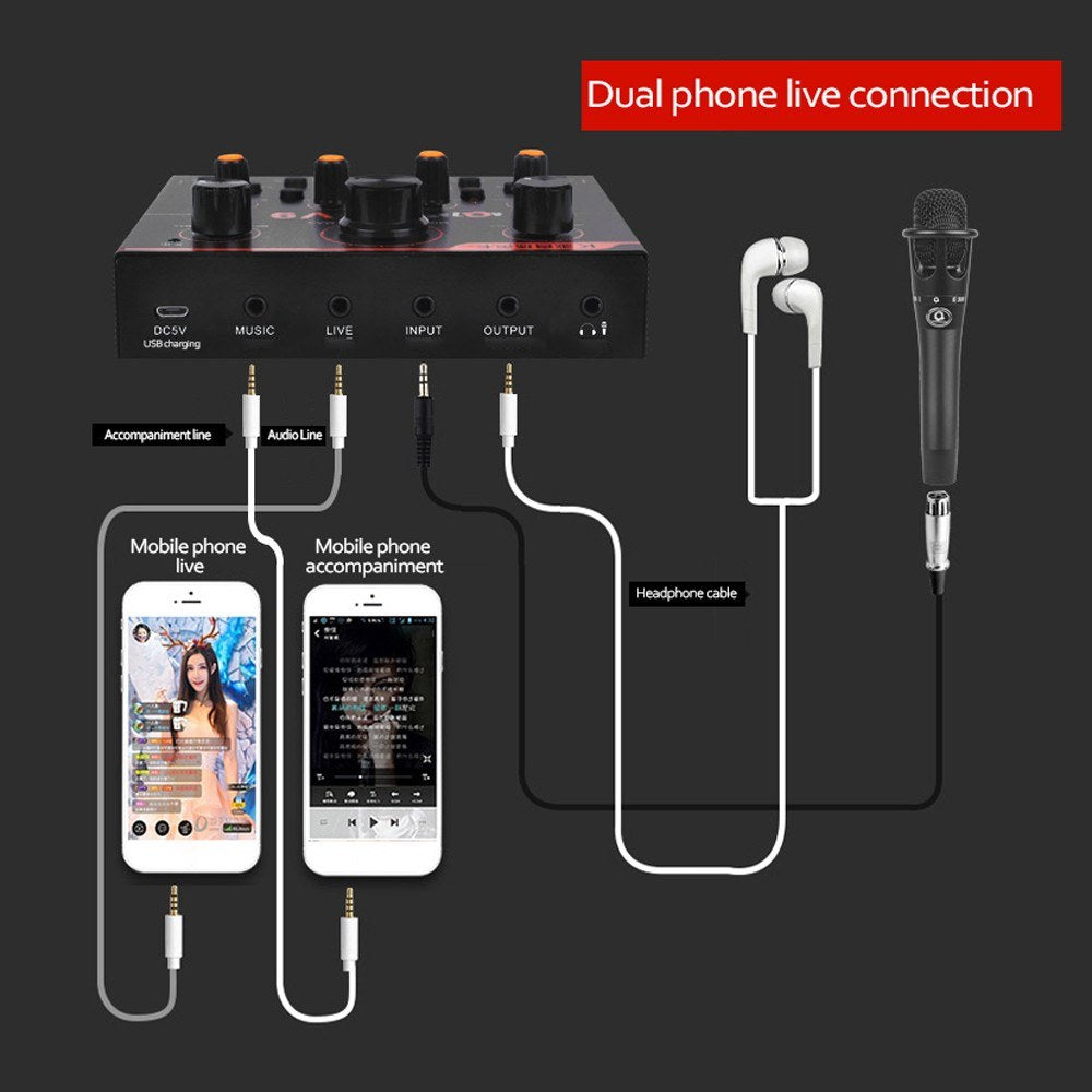Audio Mixer USB External Sound Card