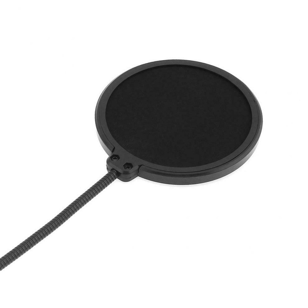 Double Layer Studio Microphone Wind Screen Shield Mesh Gooseneck Noise Filter