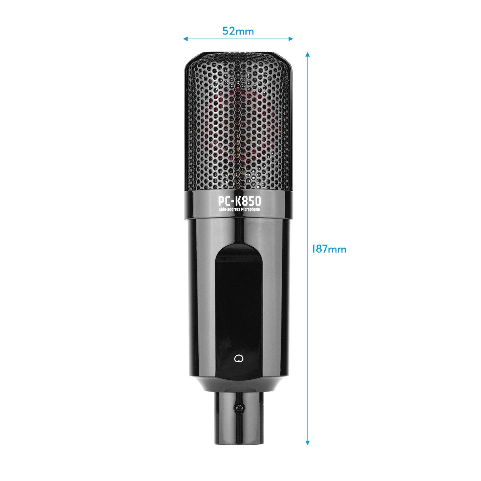 Side-Address Recording Microphone Cardioid Pickup Pattern Wired Condenser Mic