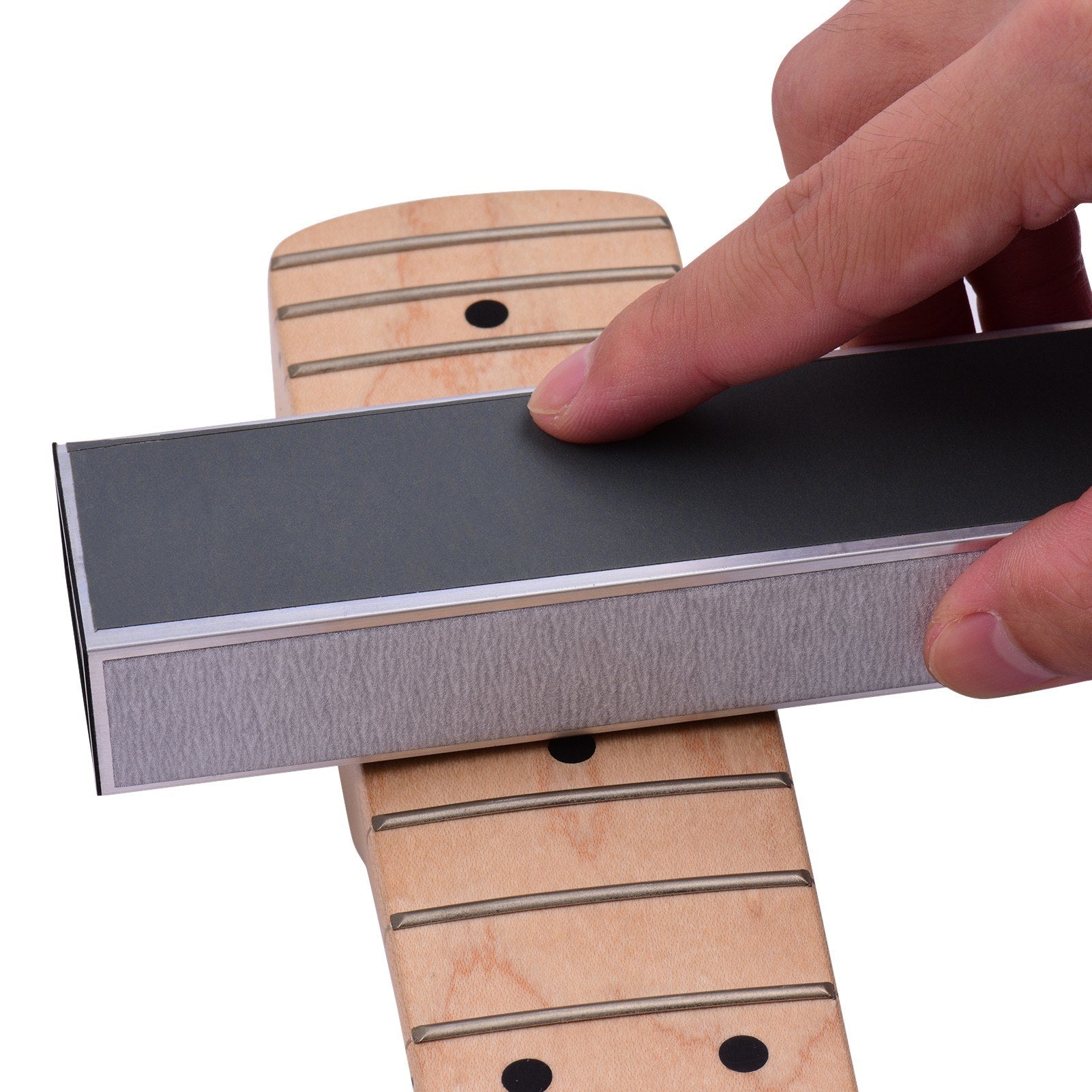 Guitar Fret Leveling Beam Bar 15CM with Replacement Sandpaper Maintenance Tool