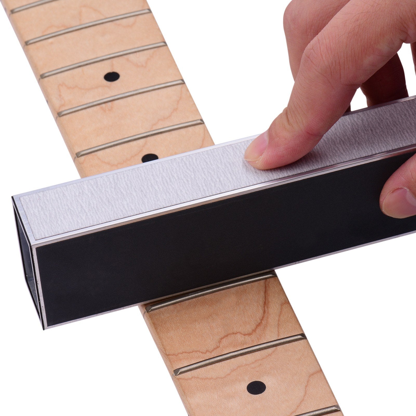 Guitar Fret Leveling Beam Bar 15CM with Replacement Sandpaper Maintenance Tool