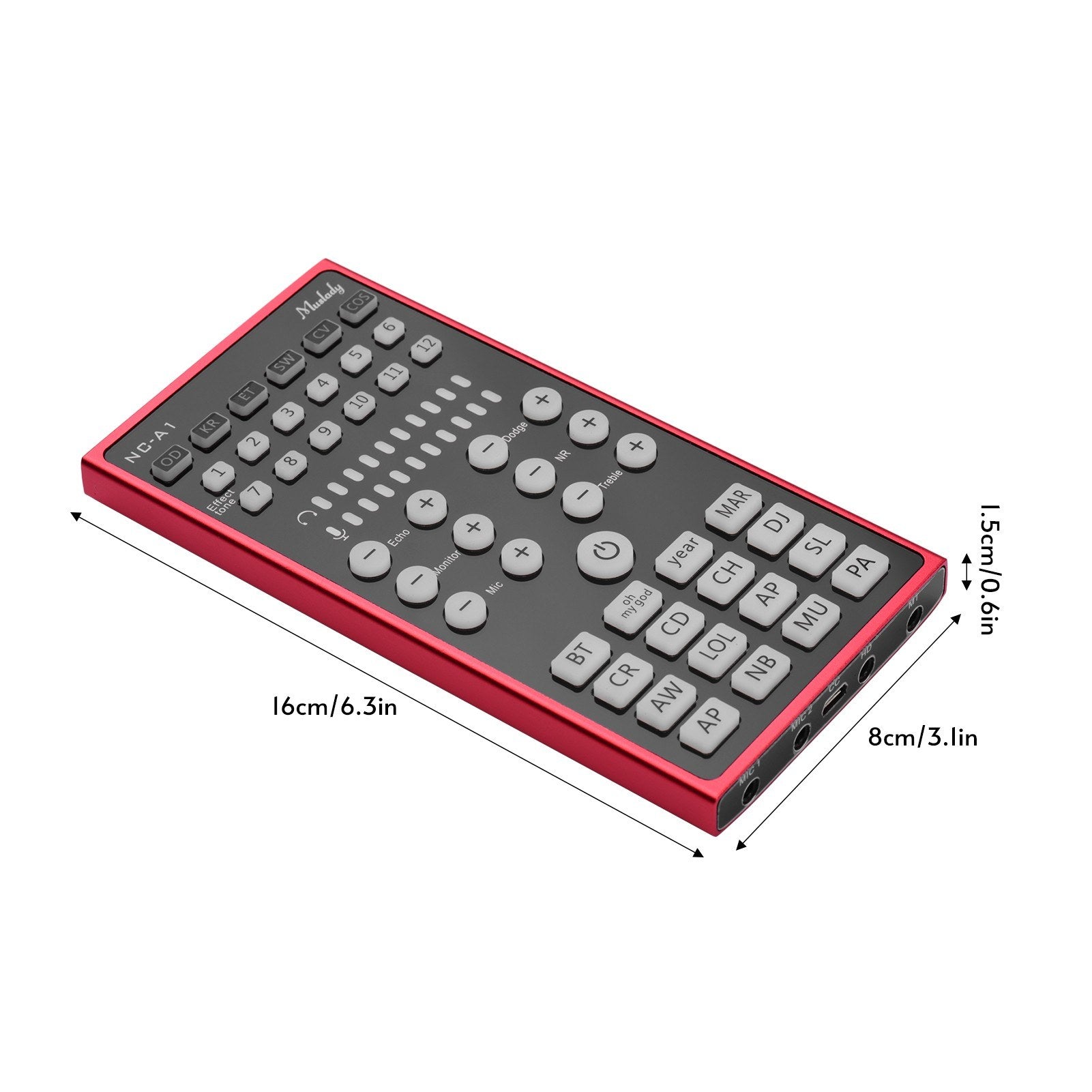 Mini Sound Mixer BT USB 3.5mm TRRS Port with Effects