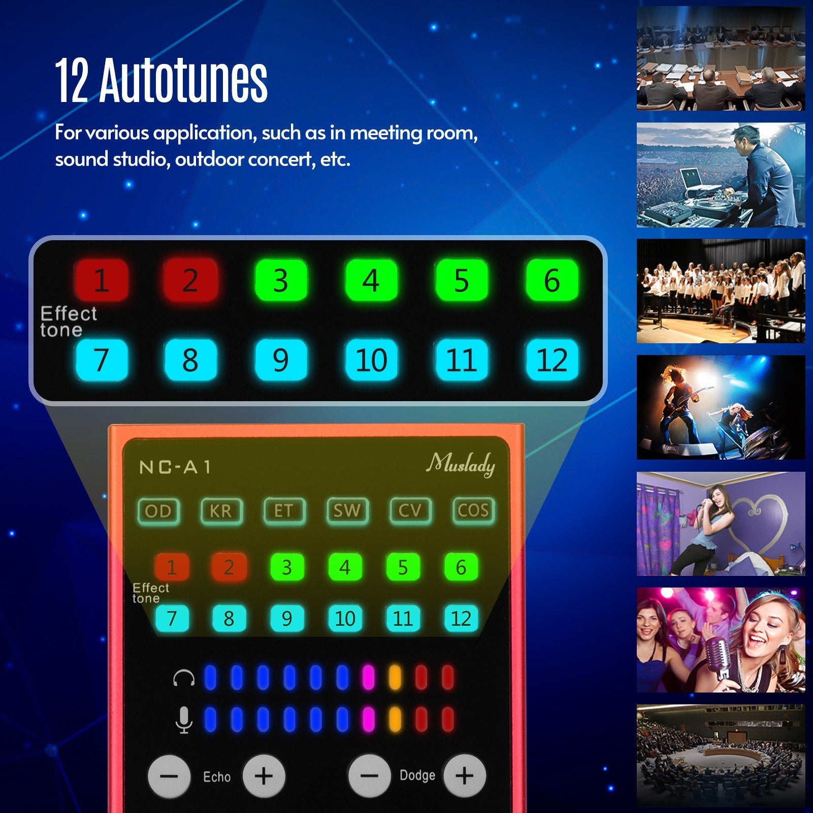 Mini Sound Mixer BT USB 3.5mm TRRS Port with Effects