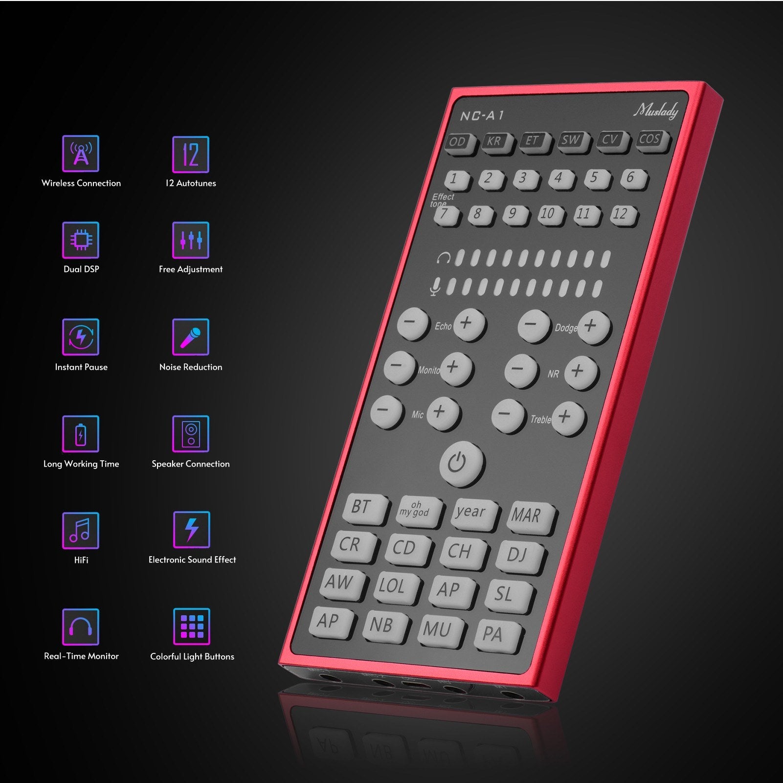 Mini Sound Mixer BT USB 3.5mm TRRS Port with Effects