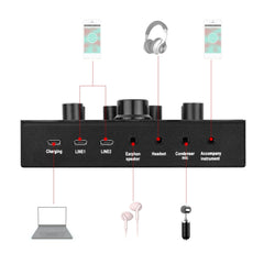 Live Sound Card + Professional Condenser Microphone Kit