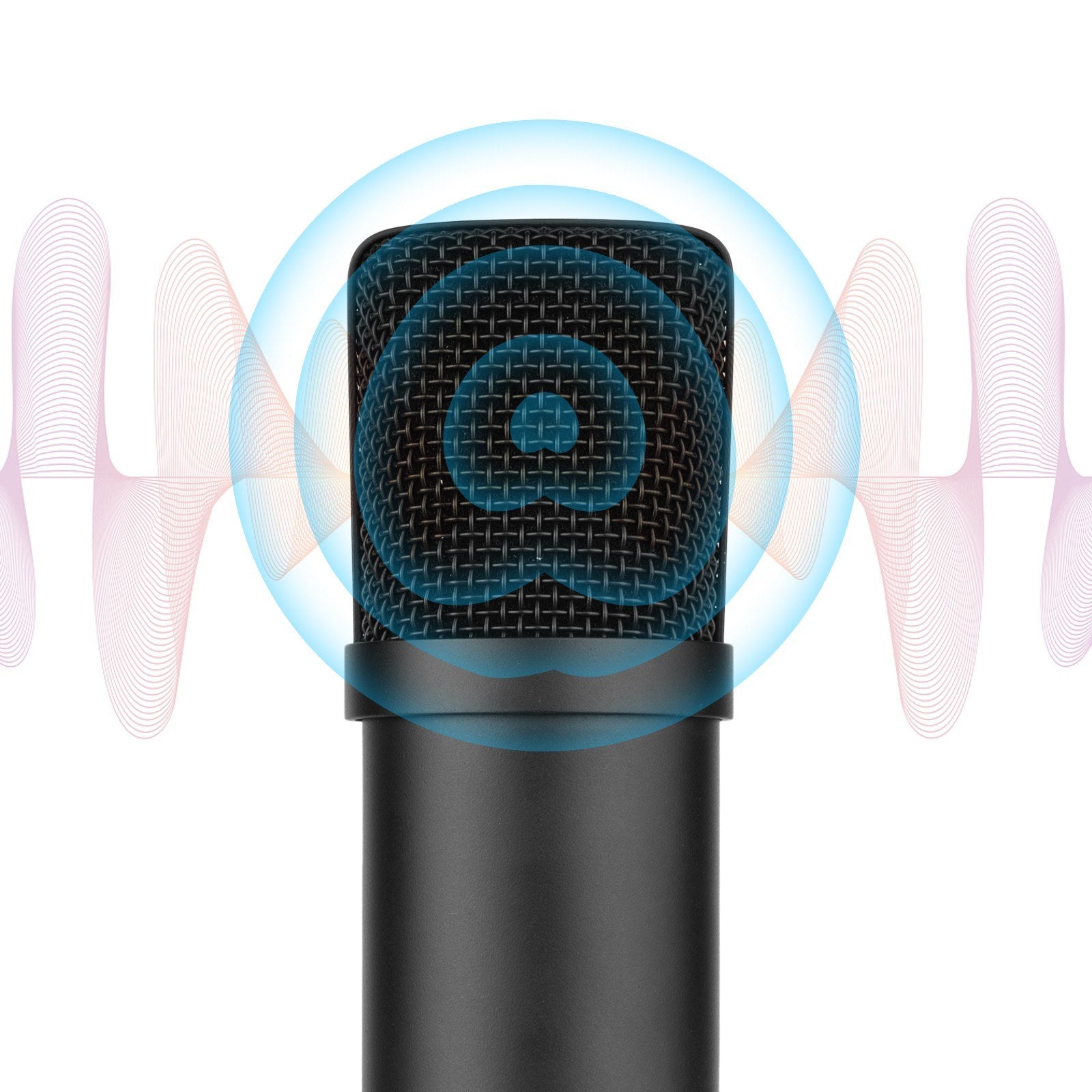 USB Condenser Microphone Set with Foldable Mic Tripod Power Cord Foam Wind Muff