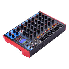 Portable 8-Channel Mixing Console Digital Audio Mixer +48V Phantom Power Supports BT/USB/MP3 Connection