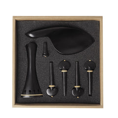 4/4 Violin Accessory Parts Set Ebony with Tailpiece Chin Rest End Pin Tuning Pegs