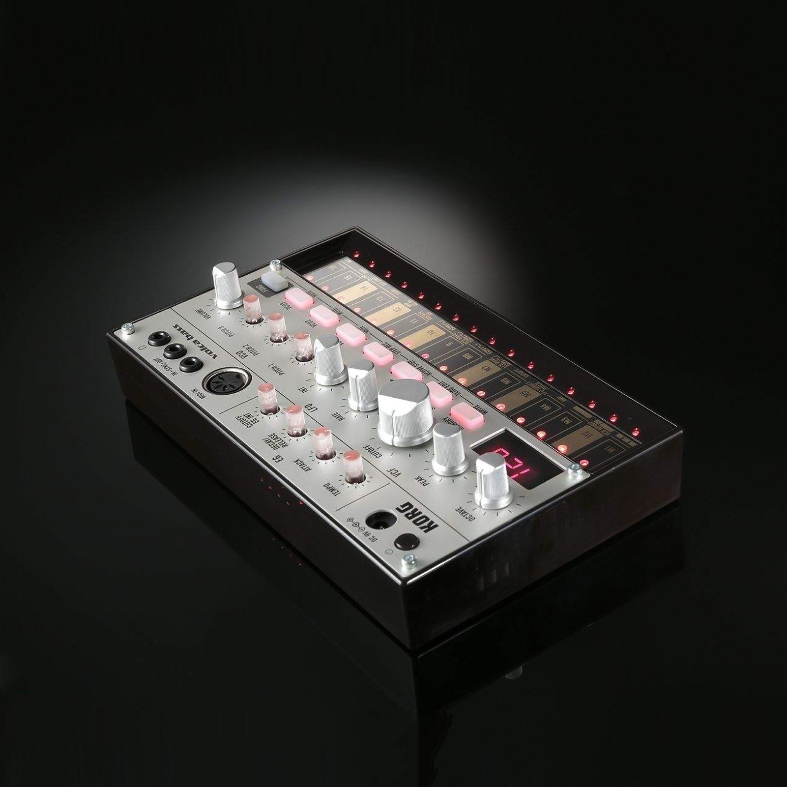 Analog Bass Machine 16 Keys Step Sequencer Touch Slide Active Self-tuning with MIDI In Sync Jack