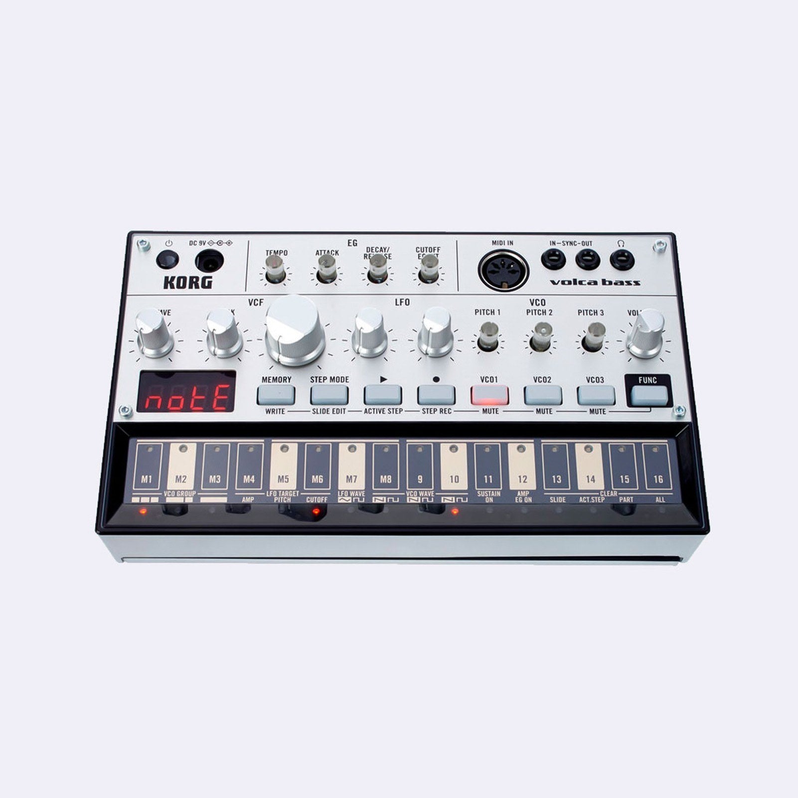 Analog Bass Machine 16 Keys Step Sequencer Touch Slide Active Self-tuning with MIDI In Sync Jack
