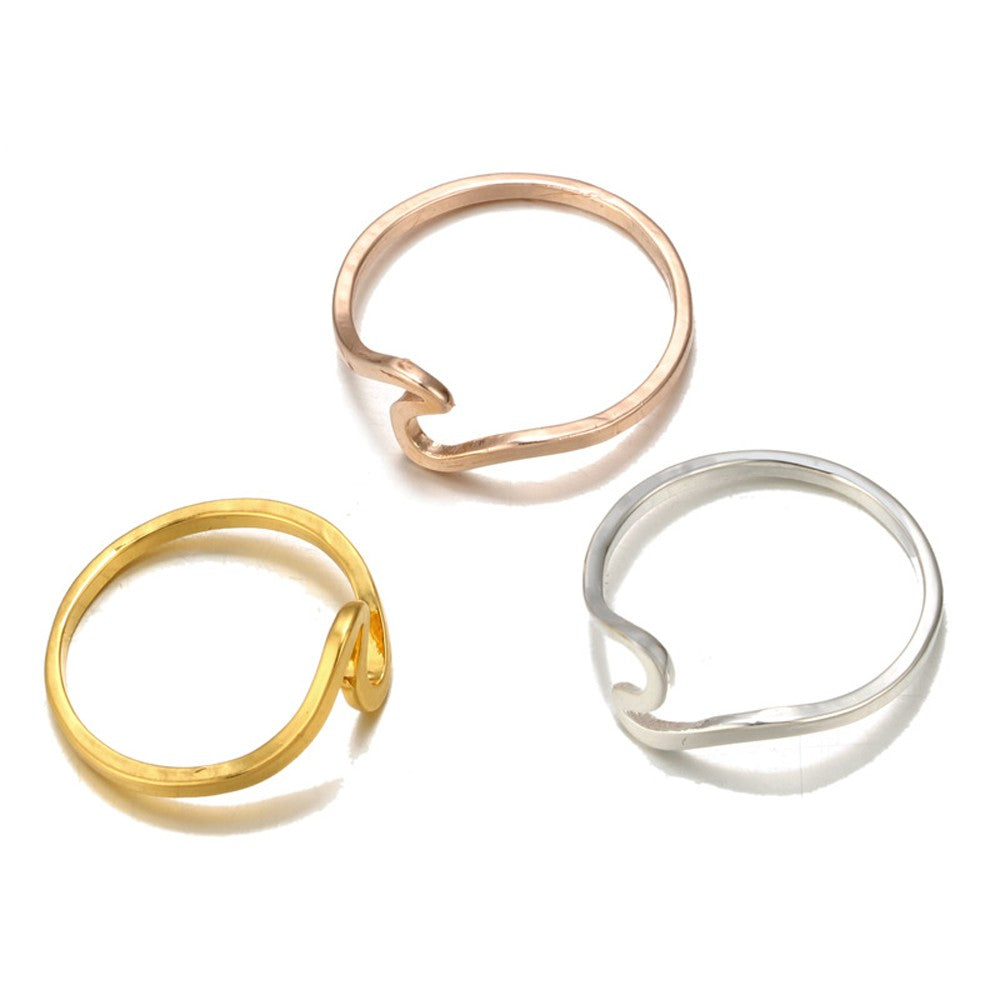 Style of Waves Spindrift Rings Irregular Slender Fashion Personality Creative Joint Tail Ring