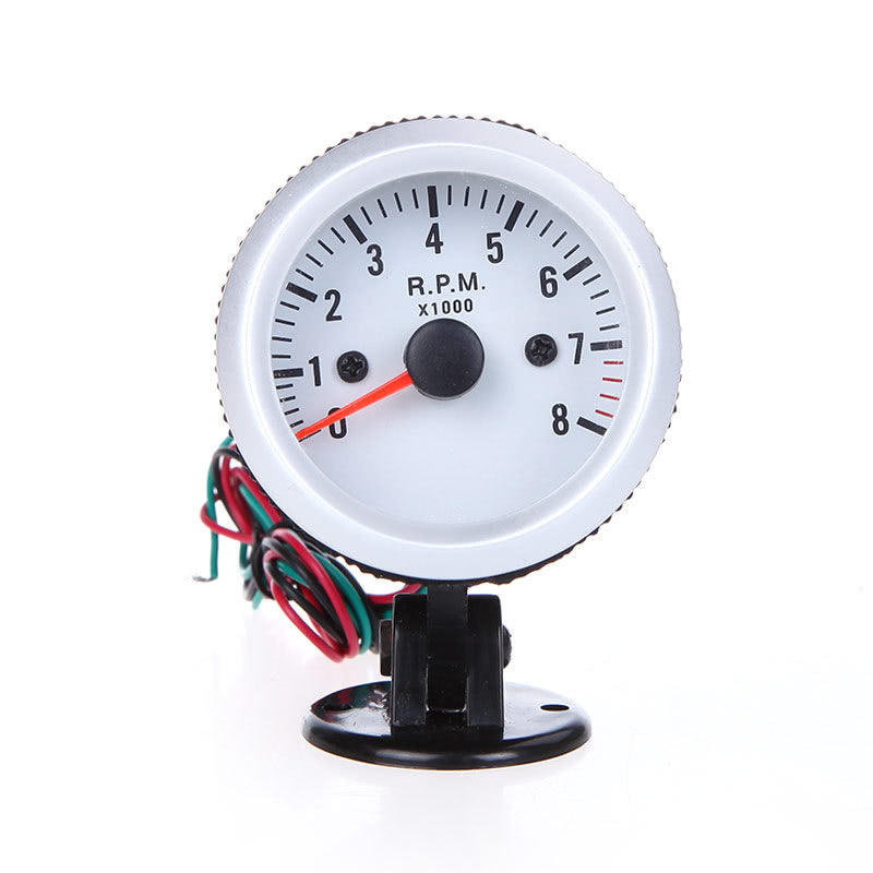 Tachometer Tach Gauge with Holder Cup for Auto Car 2" 52mm 0~8000RPM Blue LED Light
