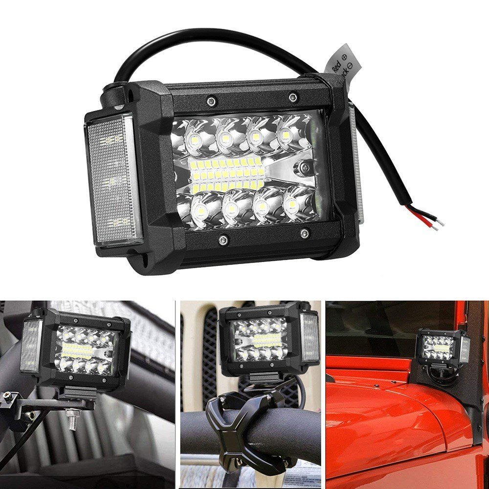 36W 4" LED Pods Lights Side Shooter Combo Beam Driving Fog Work Light