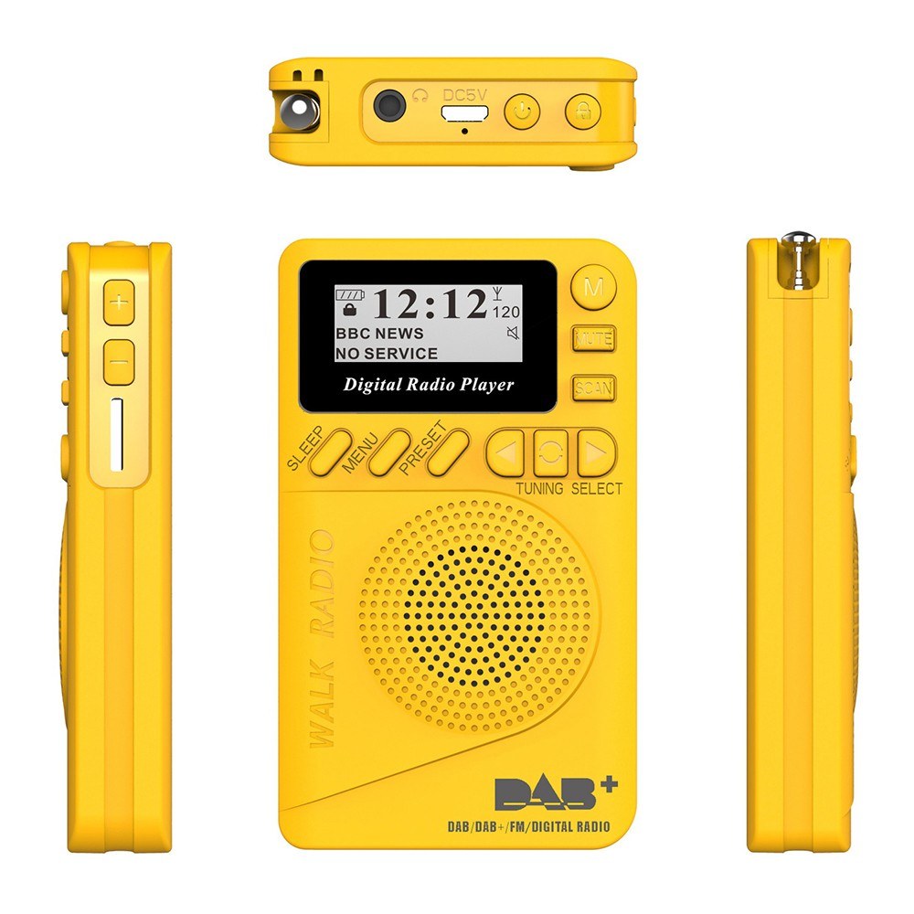 Pocket DAB Digital Radio Mini DAB+ With MP3 Player FM LCD Display