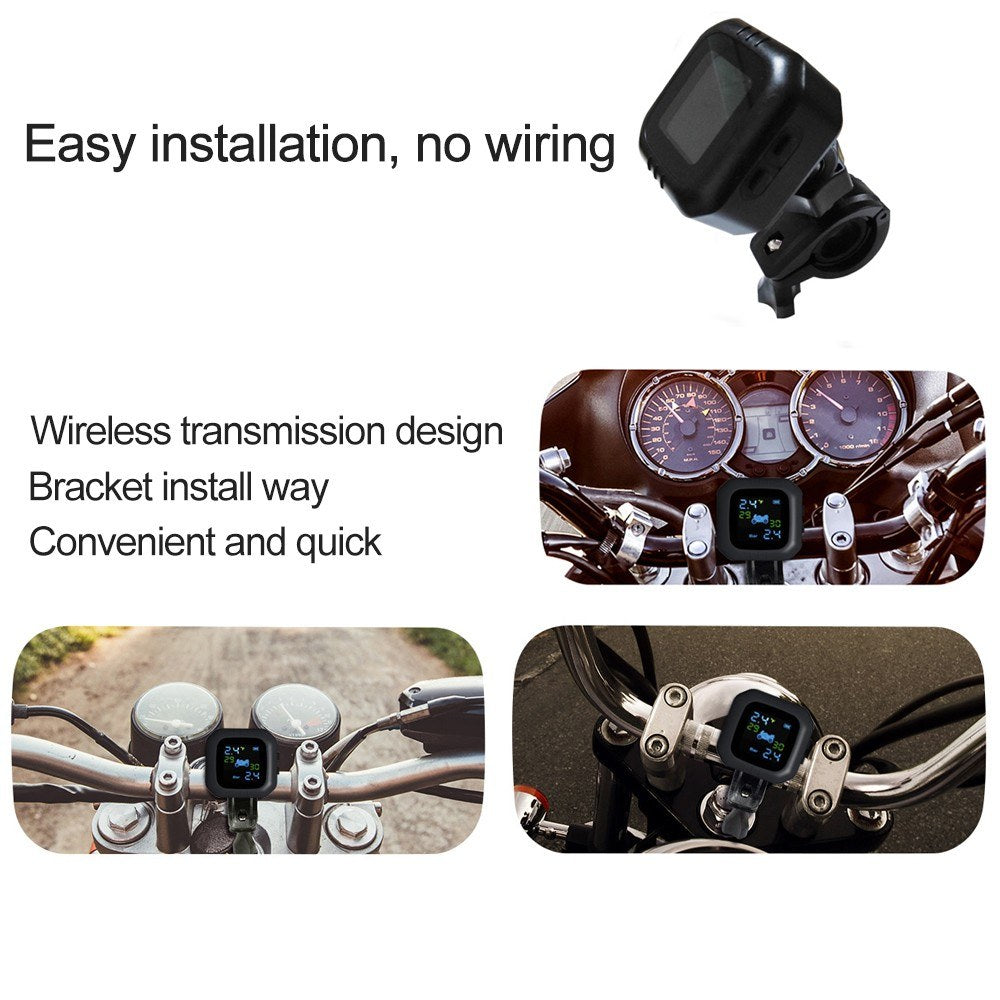 Moto Waterproof Cordless TPMS Motorcycle Tire Pressure Monitoring System