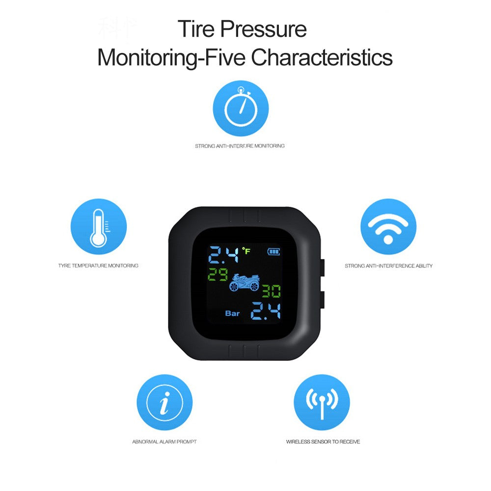 Moto Waterproof Cordless TPMS Motorcycle Tire Pressure Monitoring System