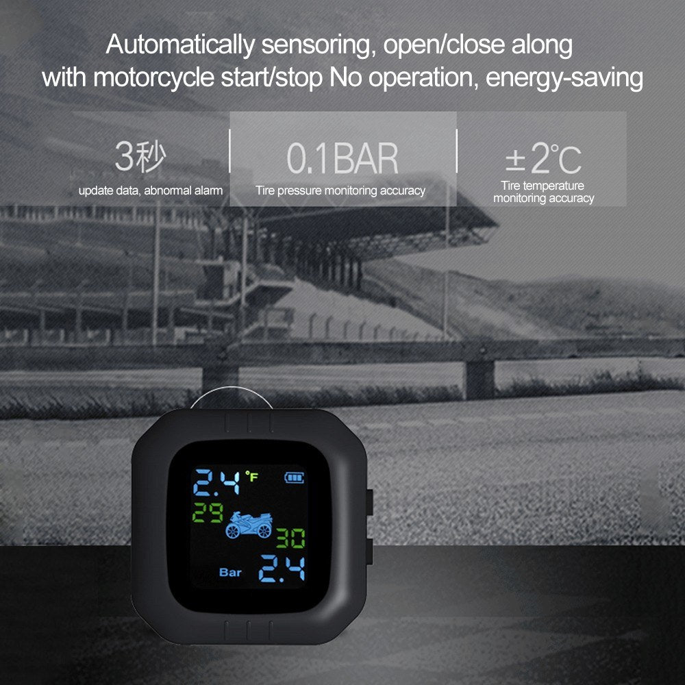 Moto Waterproof Cordless TPMS Motorcycle Tire Pressure Monitoring System