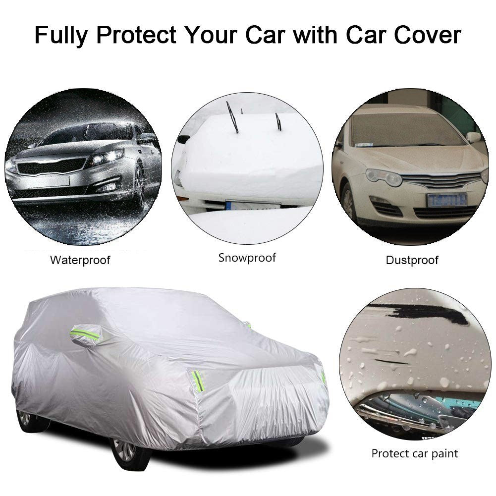 Car Full Sedan Covers with Reflective Strip Sunscreen Protection Dustproof UV Scratch-Resistant Universal