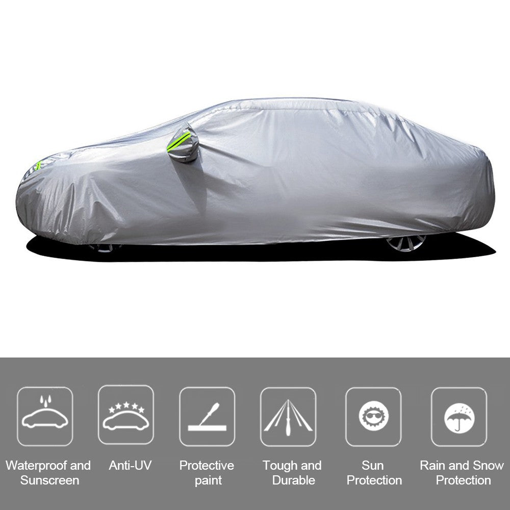 Car Full Sedan Covers with Reflective Strip Sunscreen Protection Dustproof UV Scratch-Resistant Universal
