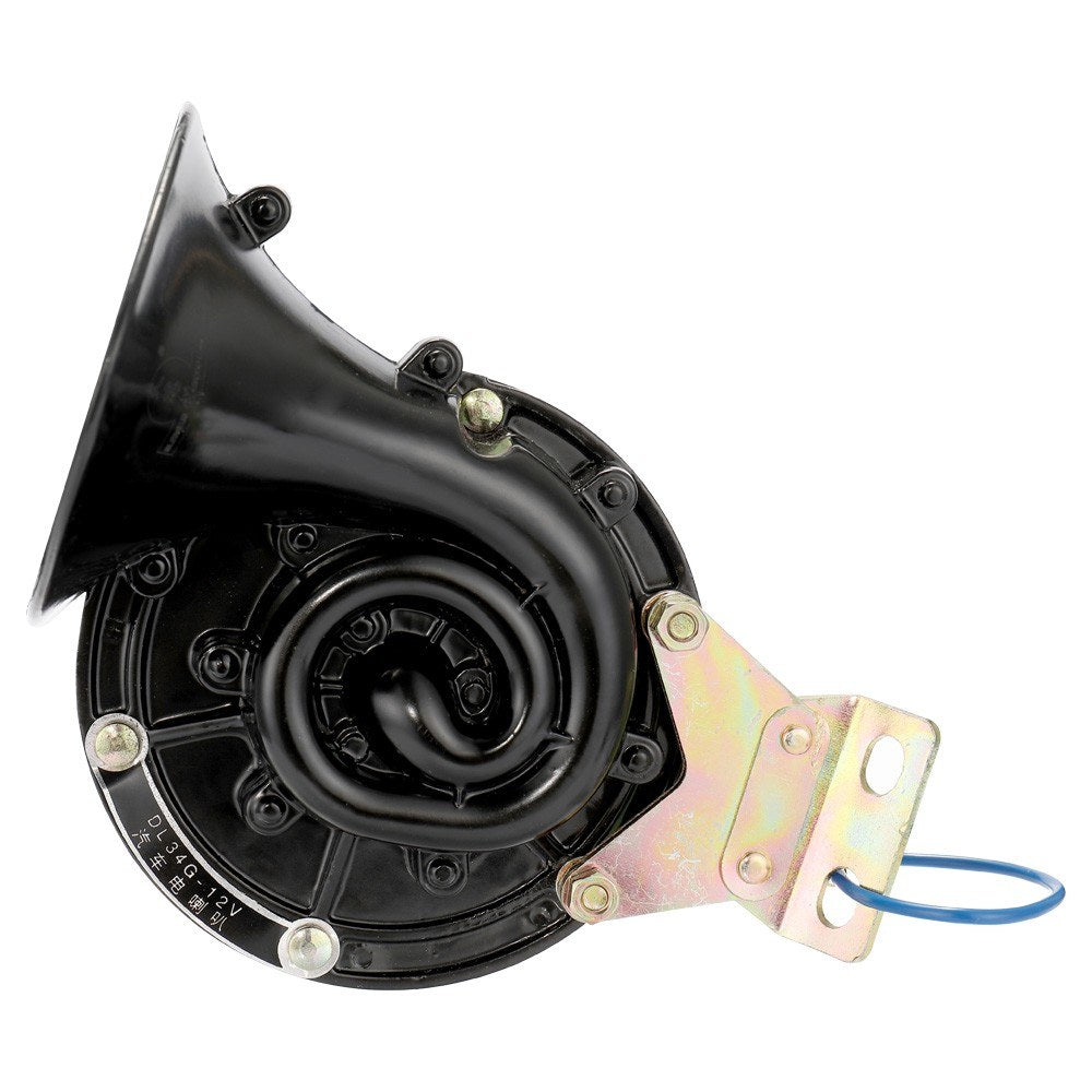 Loud 12V Black Electric Snail Horn Air Raging Sound For Car Motorcycle Truck Boat