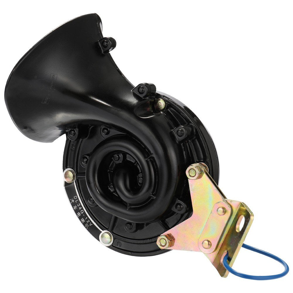 Loud 12V Black Electric Snail Horn Air Raging Sound For Car Motorcycle Truck Boat