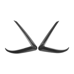 2Pcs Carbon Fiber Front Foglight Eyebrow Eyelids Cover Trim Fit For Tesla Model 3