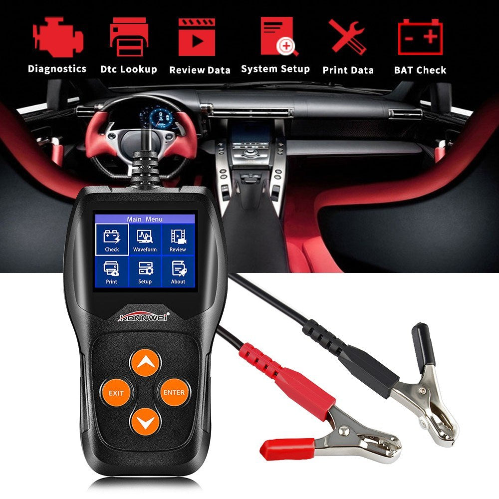 Car Battery Tester on Cranking System, Auto Load Analyzer, Waveform Voltage Test for All 12V Cars/SUVs