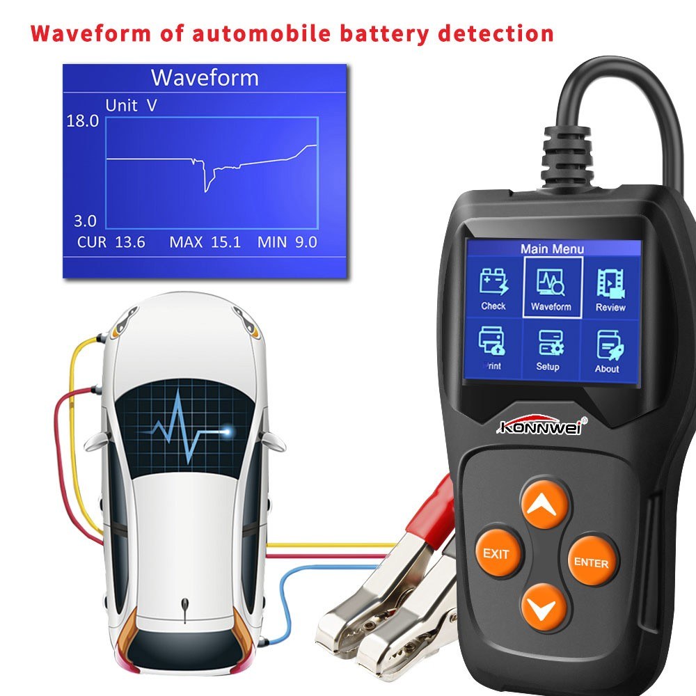 Car Battery Tester on Cranking System, Auto Load Analyzer, Waveform Voltage Test for All 12V Cars/SUVs