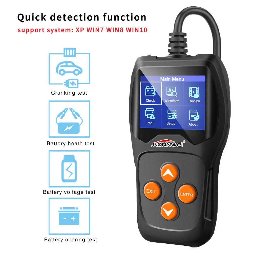 Car Battery Tester on Cranking System, Auto Load Analyzer, Waveform Voltage Test for All 12V Cars/SUVs