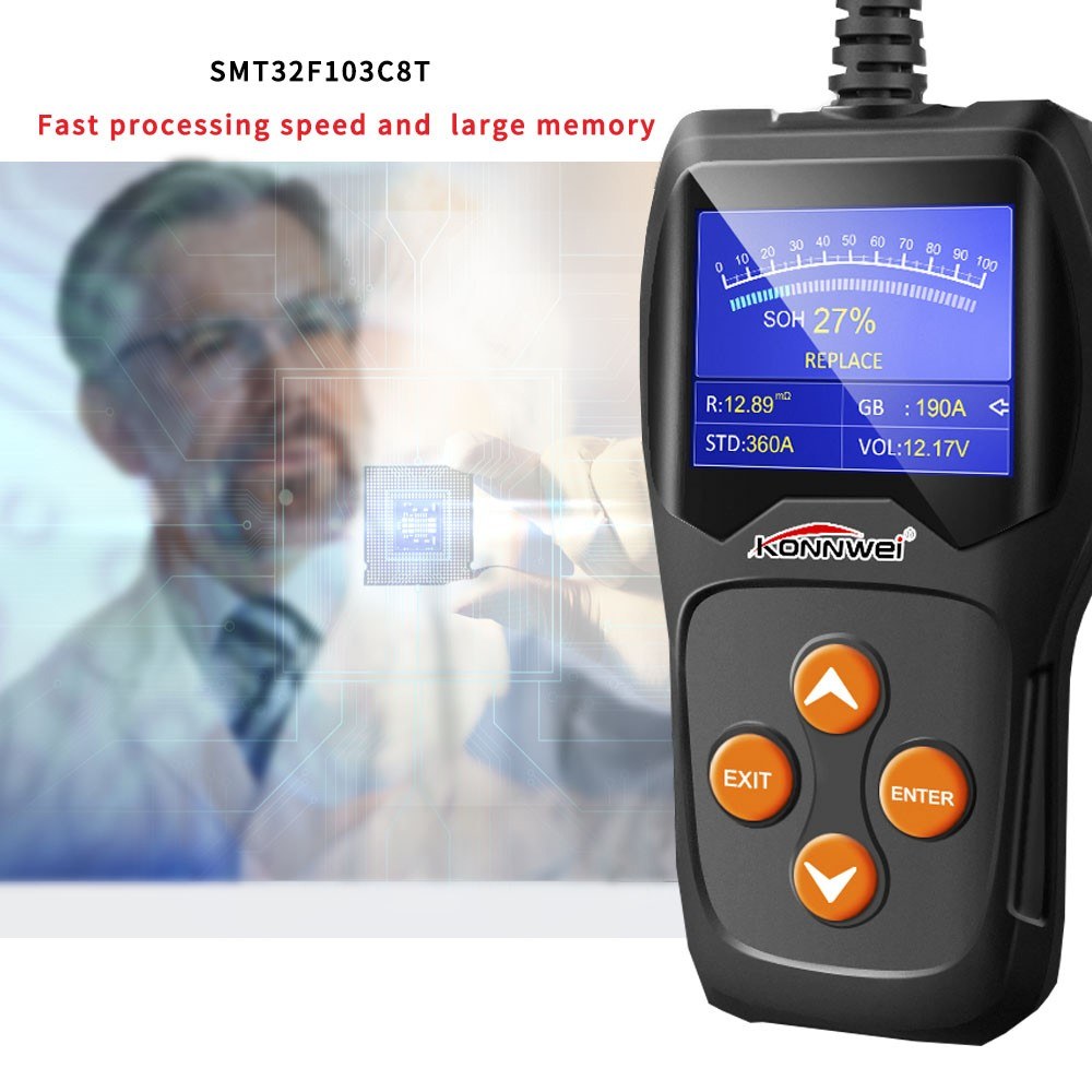 Car Battery Tester on Cranking System, Auto Load Analyzer, Waveform Voltage Test for All 12V Cars/SUVs