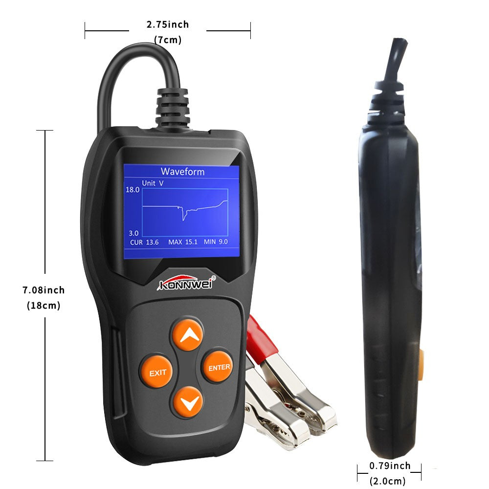 Car Battery Tester on Cranking System, Auto Load Analyzer, Waveform Voltage Test for All 12V Cars/SUVs