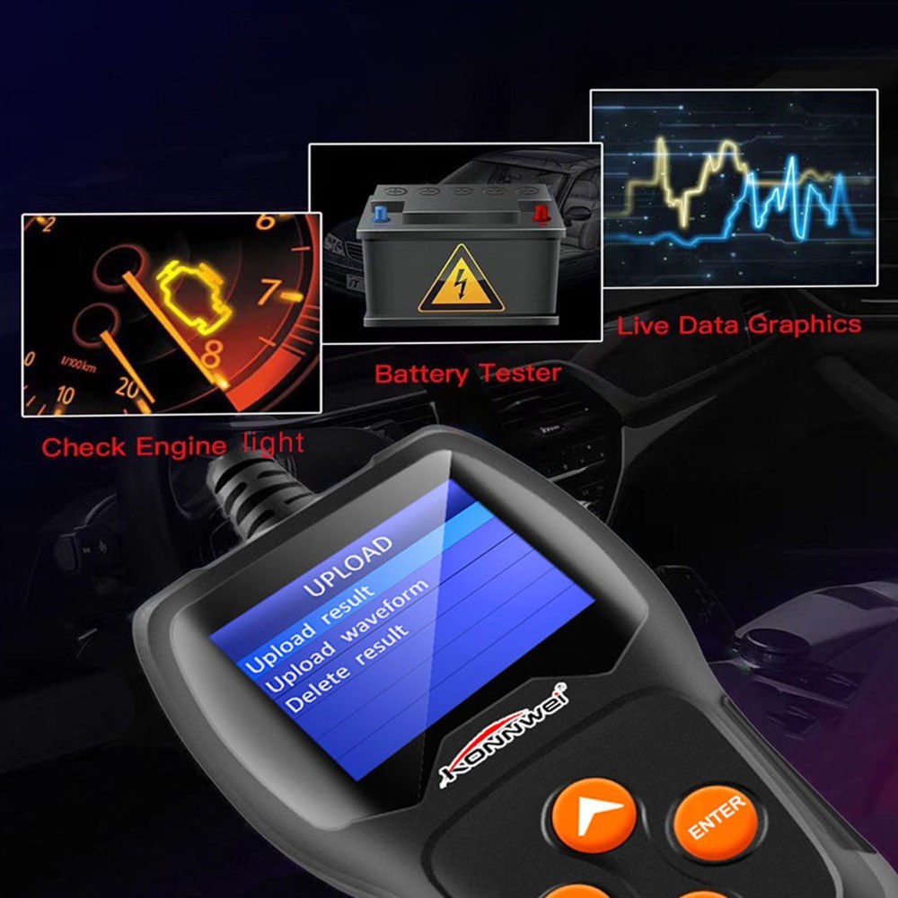 Car Battery Tester on Cranking System, Auto Load Analyzer, Waveform Voltage Test for All 12V Cars/SUVs